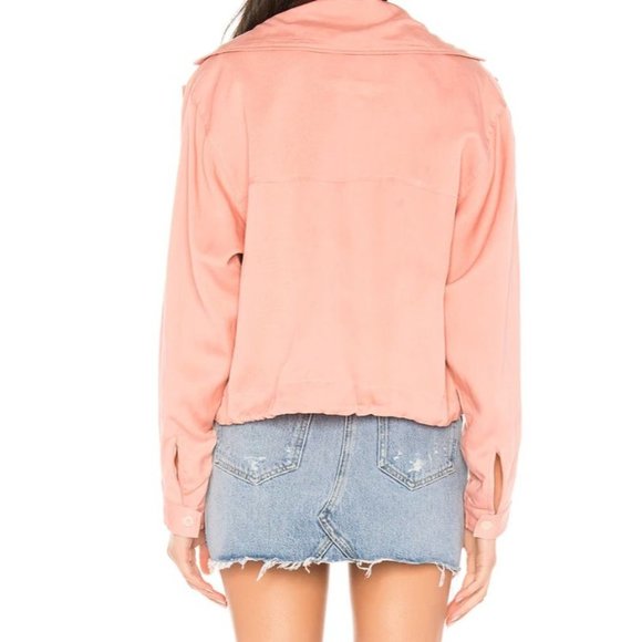 Tularosa Arya Jacket‎ Pink Lined Pockets Lightweight Linen Blend Sz M NWT $188 - Picture 3 of 15